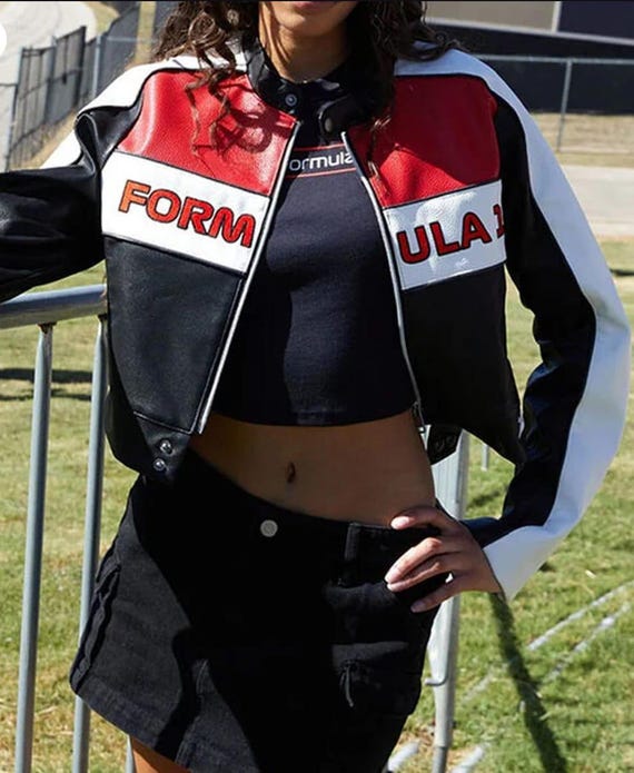 Women's Formula 1 Racing Jacket, Moto Style Real Leather Jacket