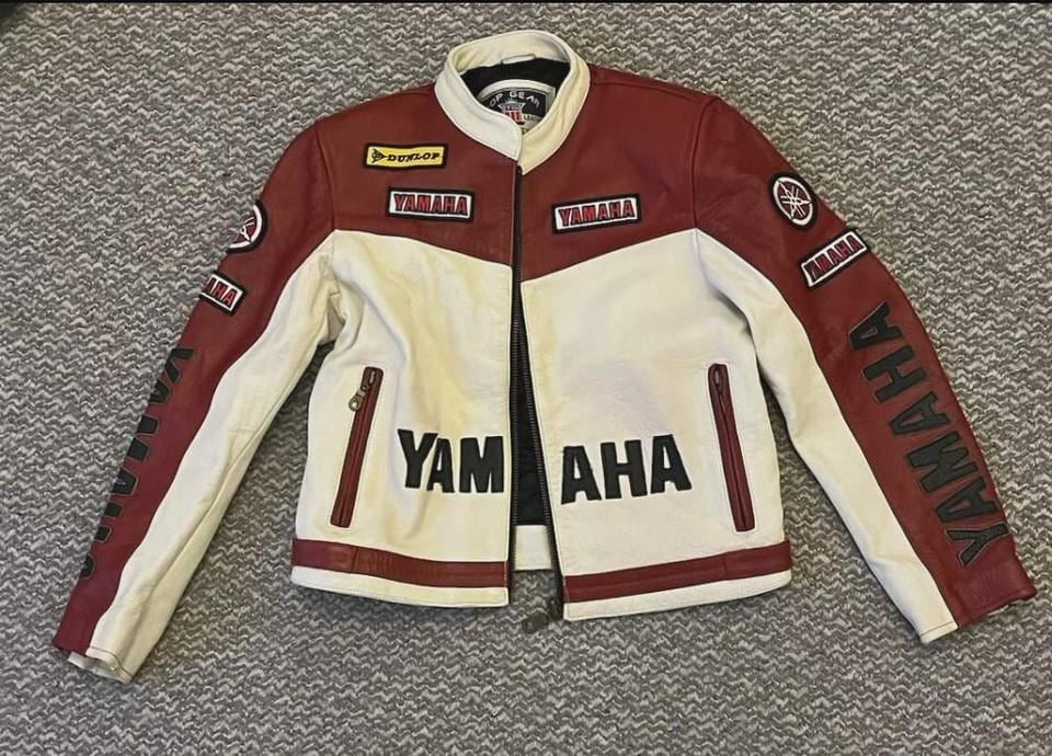 Top Gear Yamaha Racing Leather Jacket Mens Vintage Motorcycle Moto