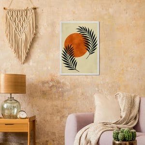 Boho Wall Art – Poster botanico incorniciato – Stampa minimalista neutra per la decorazione della casa