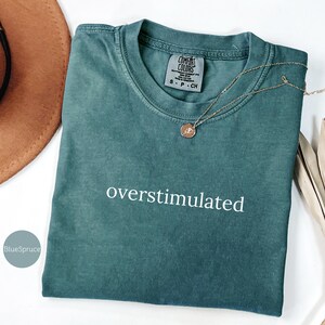 Comfort Colors® Overstimulated Shirt, Sarcastic Shirt,  Weirdcore Clothing, Ironic Tee, Anxiety Tee, Mental Health Shirt, Humor Shirt