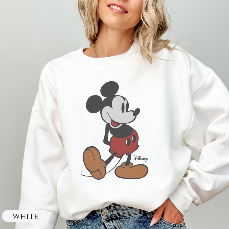 Sudadera vintage de Mickey Mouse de Disney, camiseta vintage de Mickey Mouse de Disney, sudadera de vacaciones de Disneyworld, suéter retro de Disney imagen 3