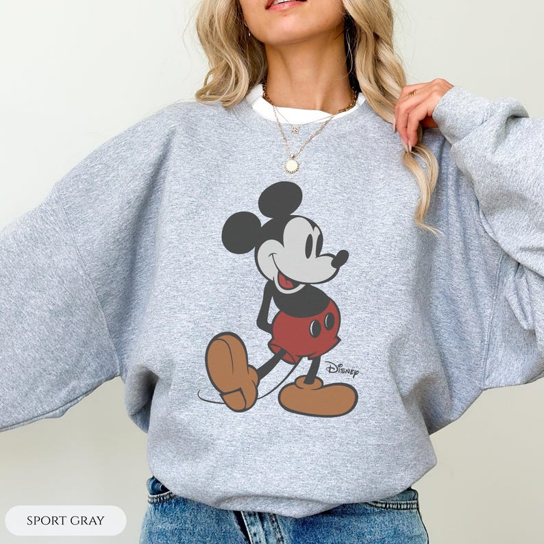 Sudadera vintage de Mickey Mouse de Disney, camiseta vintage de Mickey Mouse de Disney, sudadera de vacaciones de Disneyworld, suéter retro de Disney imagen 4
