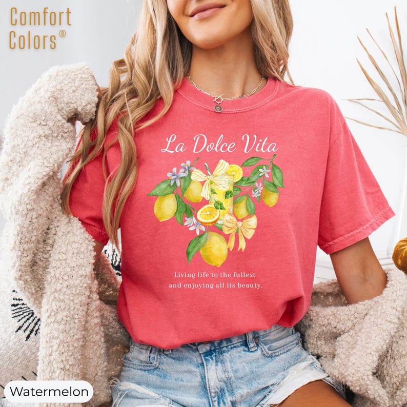 Comfort Colors® La Dolce Vita Shirt, Lemon Shirt, Italy T-shirt, Coastal Granddaughter Aesthetic Amalfi Coast, Summer Shirt Bild 9