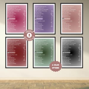 Custom Song Lyric Wall Art – Personalized Vinyl Record Print – Your Favorite Song – Digital Download – Anniversary Gift – 16x20&quot; PDF