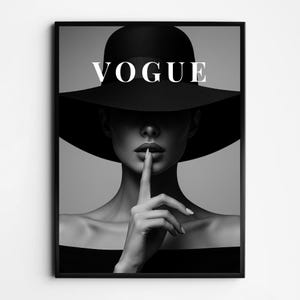 Stampe artistiche di moda Vogue: Pantera Nera, Tacchi, Donna con cappello (download digitale) immagine 3