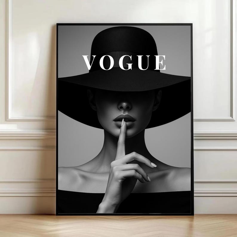 Stampe artistiche di moda Vogue: Pantera Nera, Tacchi, Donna con cappello (download digitale) immagine 6