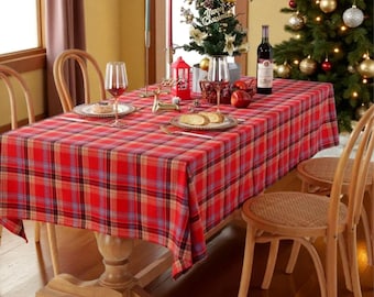 Christmas Tablecloth – Rectangular Holiday Dining Table Cover, Home Decor