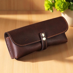 Leather Glasses Case, Minimalist Leather Sunglass Case, Protective Glasses Box, Sunglasses Holder, Gift for Him or Her, Birthday Present