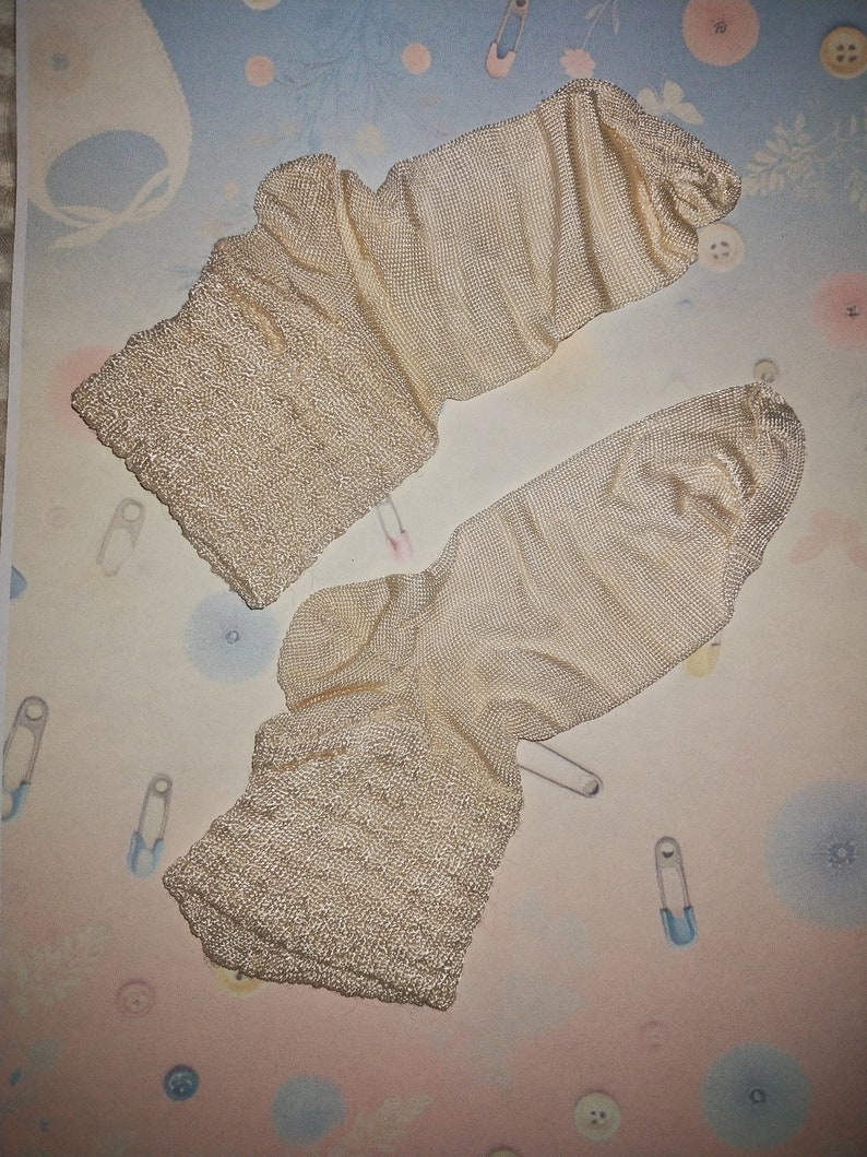 Vintage Children's Stockings Socks Silk Set of 2 White 1920 1930 image 3