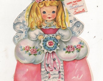 Little Cinderella Doll Card Forget-Me-Not 1949 American Greeting