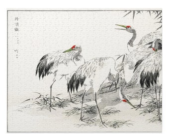 Jigsaw Puzzle  Your Choice of 120, 252, 500-Pieces Red Crowned Cranes Japanese Numata Kashu in Gift Box