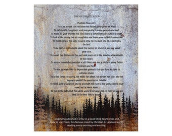 The Optimists Creed 17 x 11 Poster Inspirational Quotes for Daily Living Ready to Frame