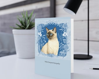 Sympathy Card for Cat Owner Siamese Blue Greeting Card