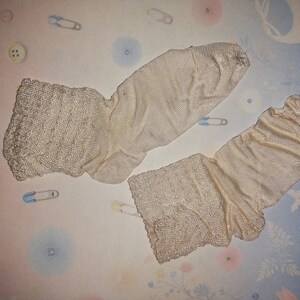 Vintage Children's Stockings Socks Silk Set of 2 White 1920 1930 image 2