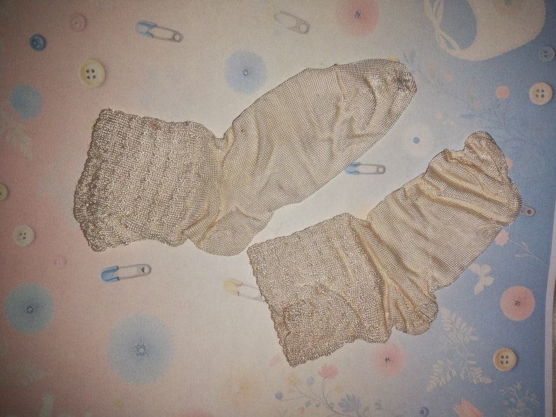 Vintage Children's Stockings Socks Silk Set of 2 White 1920 1930 image 2
