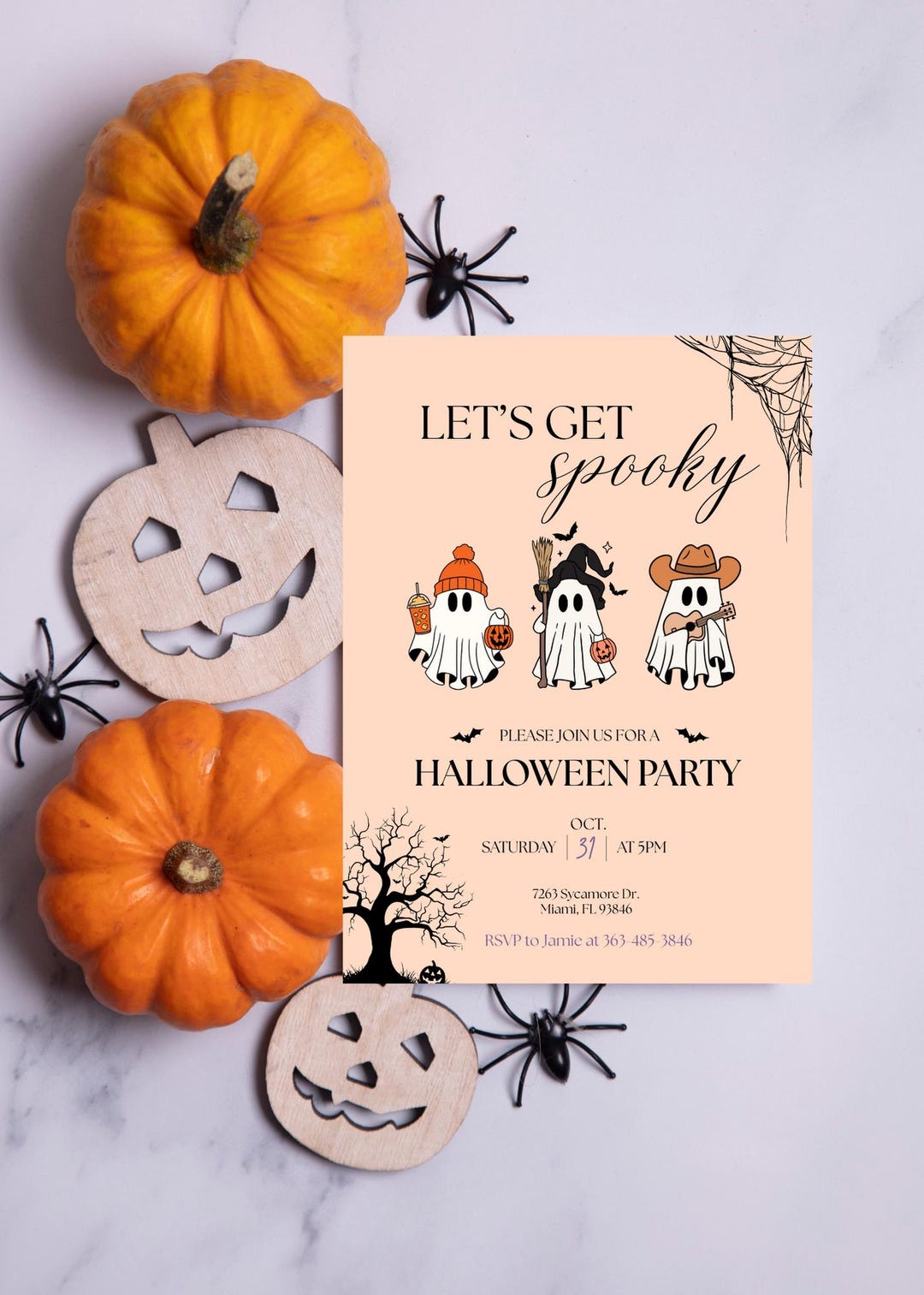 Spooky Halloween Party Invitation: Editable Template (digital Download ...