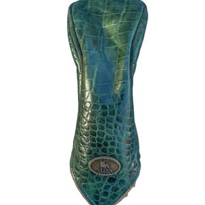 Green Croc Leather Driver Head Cover | Premium Golf Club Cover by SKINS