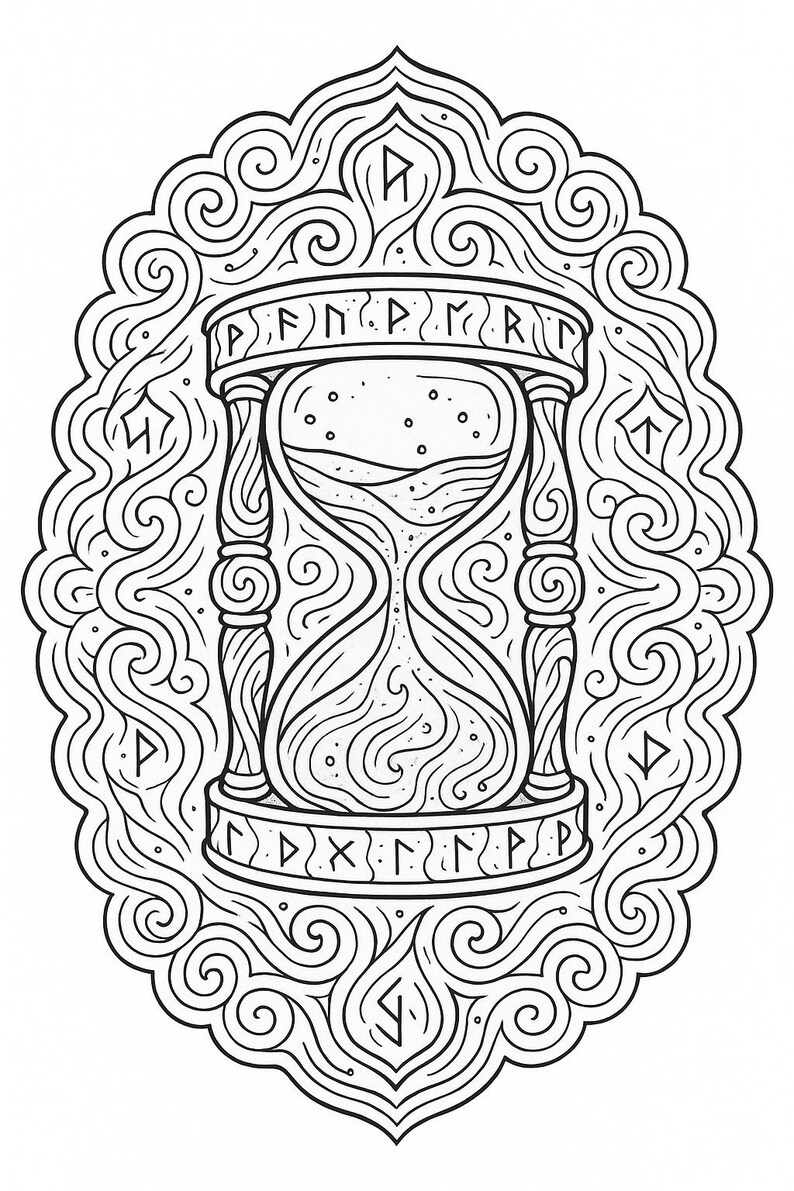 Mandala Rune 50 Ancient Rune Mandalas – Printable Adult Coloring Book PDF | Mystical ...
