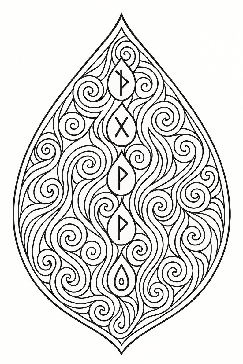 Mandala Rune 50 Ancient Rune Mandalas – Printable Adult Coloring Book PDF | Mystical ...