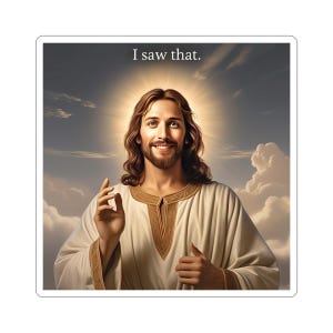 I saw that Jesus Urban Pride Kiss-Cut Stickers, City Life Stickers, Laptop Decals, Street Art Decor Stickers, Creative Gift Ideas