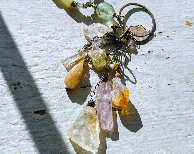 The Achromatic Tears of the Ancients:Raw Crystal Treasure Necklace by Alienbeadings