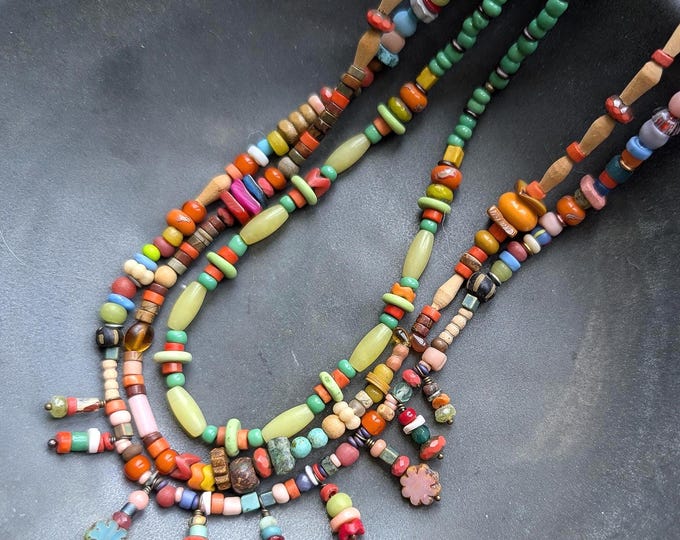 Sands of Fayyum: Colorful Ancient Egyptian inspired necklaces to wear together or individually by AlienBeadings