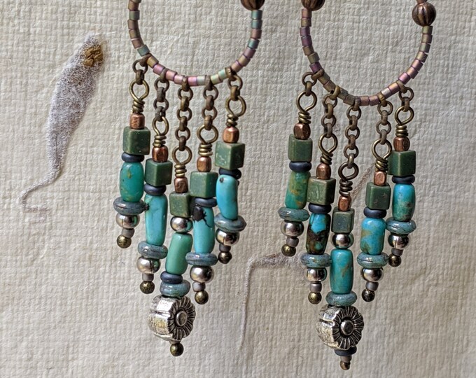 Wind Spirits Dancing Turquoise earrings
