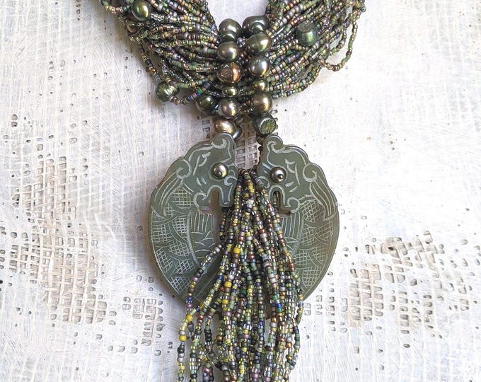EXULANSIS STORY - Luxe Dragon Focal Multistrand collarpiece