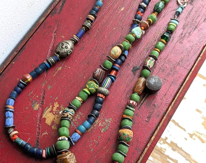Forest & Plain: simple, rustic strands for the neck with trade beads