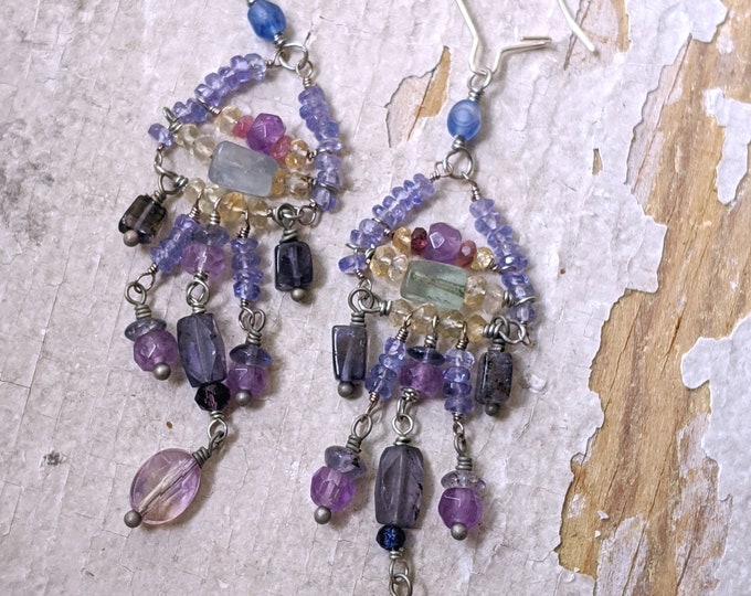Evening Mist Magical Dancing Gemstone Earrings