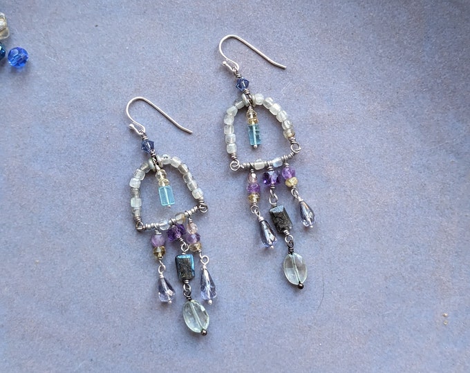 Lavender Bloom: Light Dancing Gemstone Earrings by alienBeadings