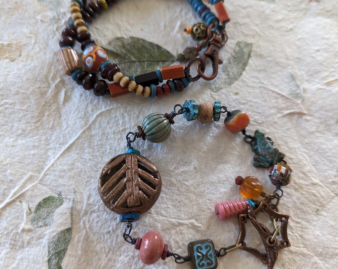 Melody and Counterpoint: rustic bracelets by alienBeadings