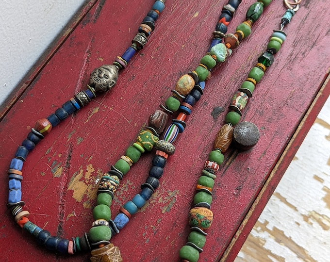 Forest & Plain: simple, rustic strands for the neck with trade beads
