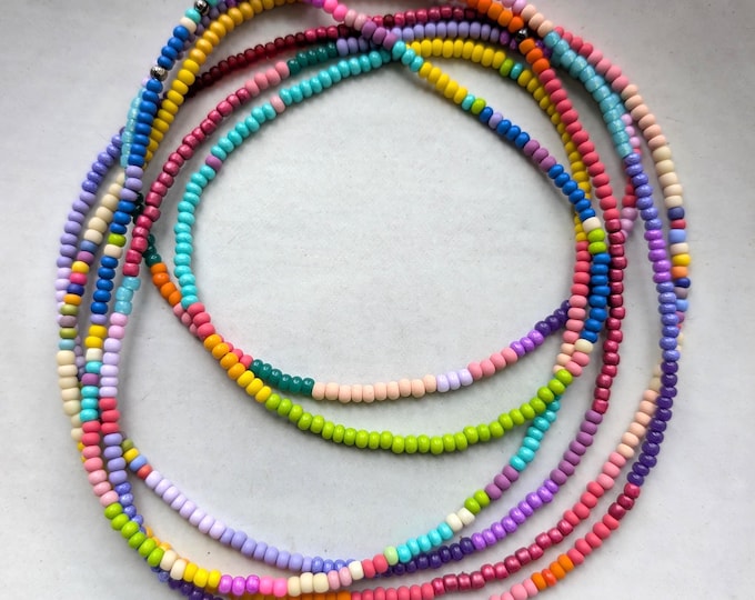 Love Beads in Summer Colors: simple colorful seed bead strands to celebrate the season