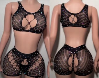 Exotic Dancewear Sports Top & Shorts
