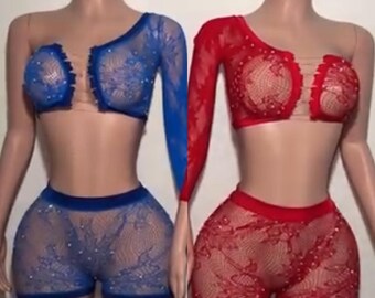 Exotic Dancewear One Sleeve & Shorts
