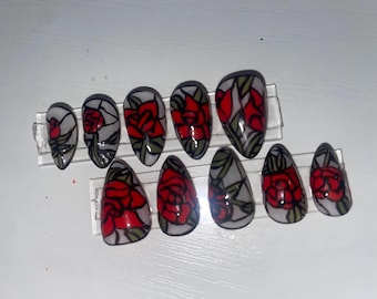 Stained Glass Press On Nails