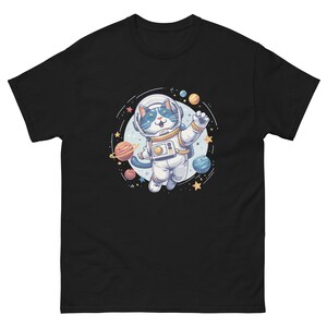 Space Cat Astronaut T-Shirt – Cute Cartoony Cosmic Kitty Tee