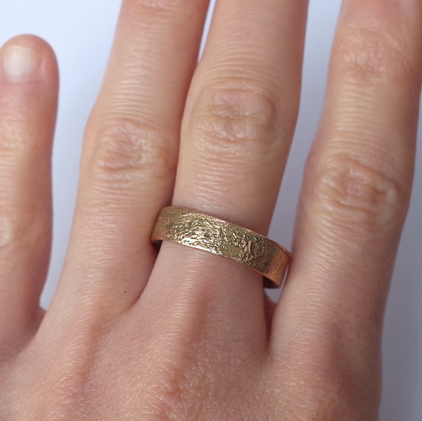 Rustic Gold Engagement Ring for Men in 9k Rose Gold, 6mm Wide - Etsy