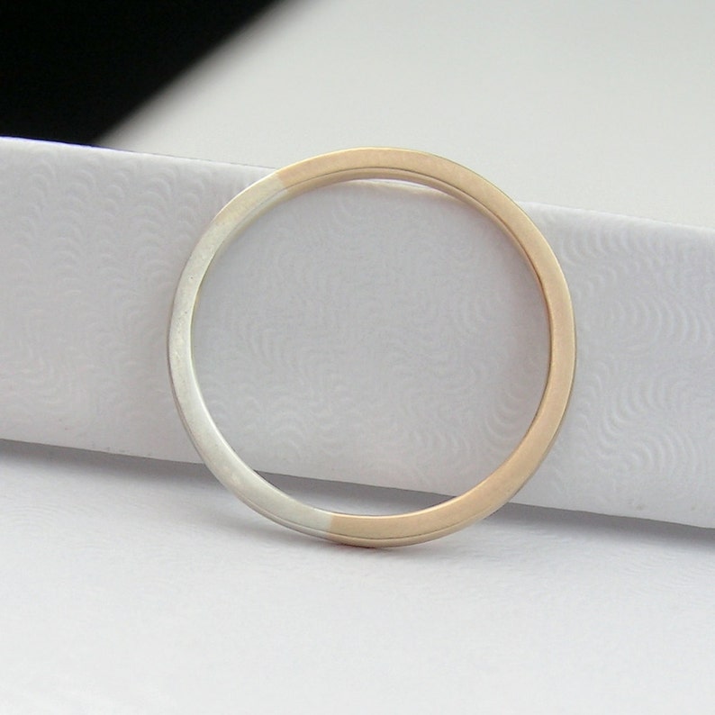Golden Ratio Ring Gift or Thin Wedding Band for Math Lovers, Geeks or Artists, 9kt Gold and Sterling Silver image 3