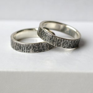 Rock Texture Ring Sterling Silver Textured Hammered - Etsy