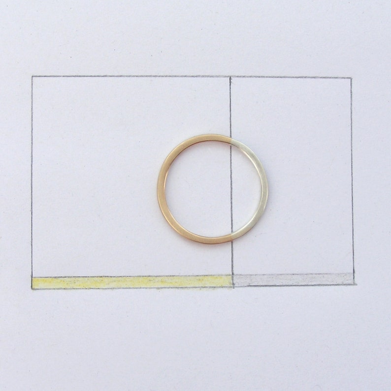 Golden Ratio Ring Gift or Thin Wedding Band for Math Lovers, Geeks or Artists, 9kt Gold and Sterling Silver image 4