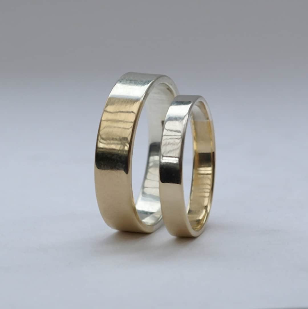 Juego de anillos de boda con proporción áurea: alianzas de boda a