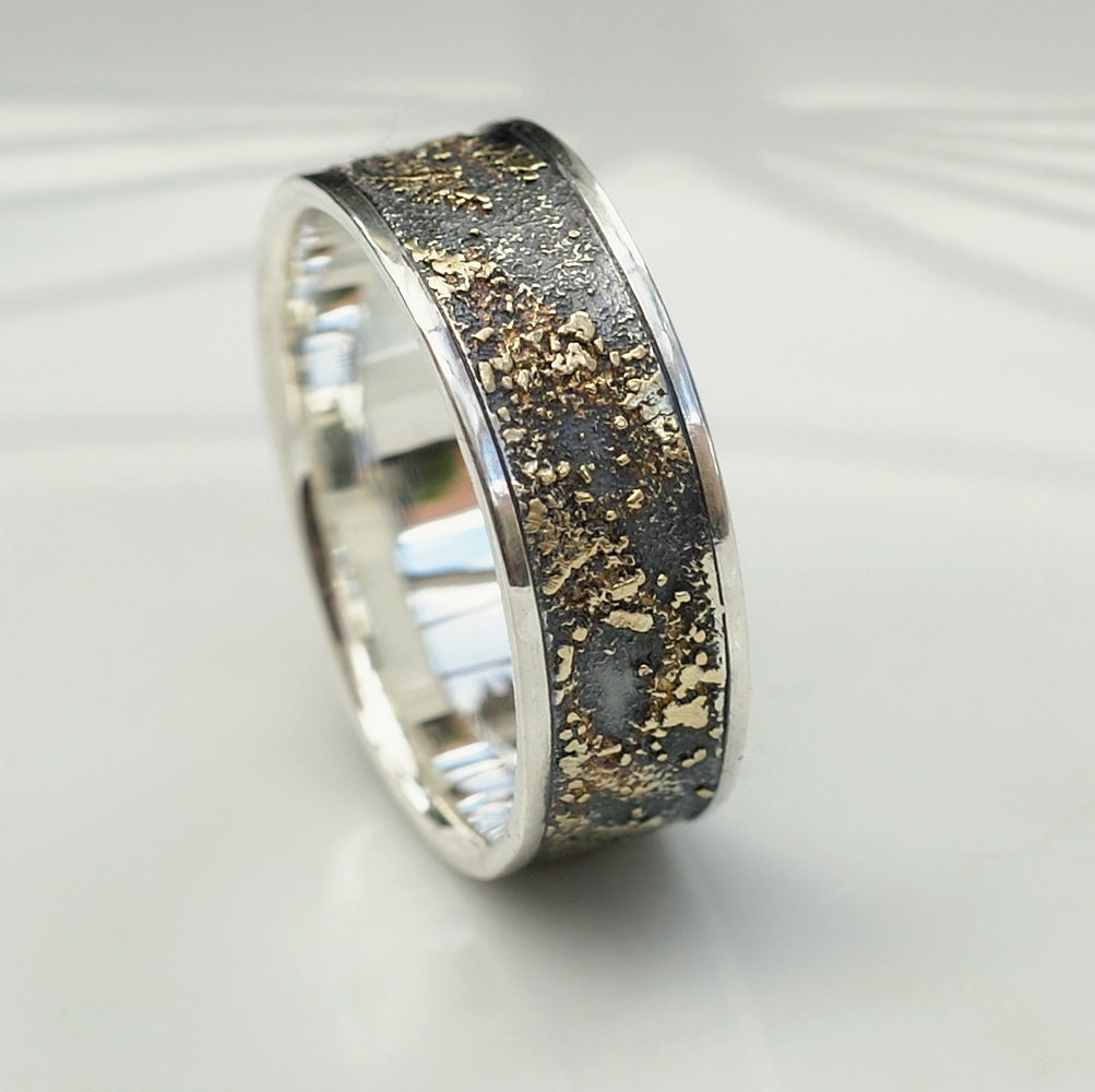 Gold Chaos With Silver Edges Sterling Silver and 18k Gold - Etsy UK