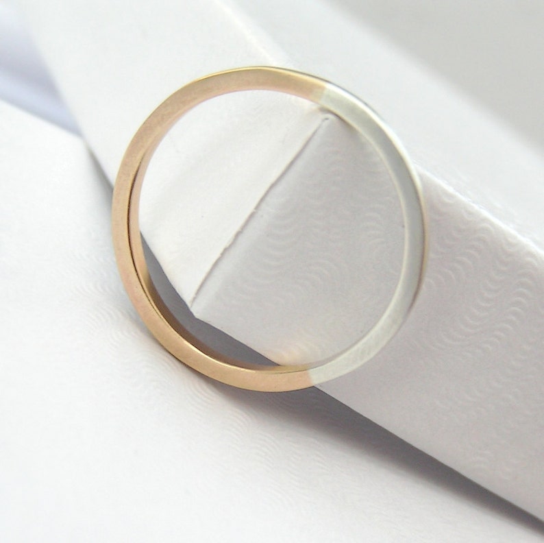 Golden Ratio Ring Gift or Thin Wedding Band for Math Lovers, Geeks or Artists, 9kt Gold and Sterling Silver image 2