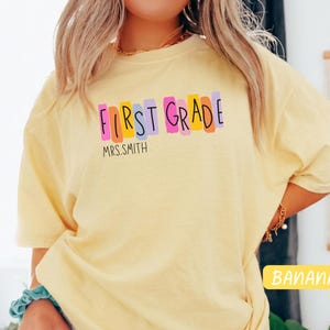 Gepersonaliseerd T-shirt voor leerkrachten van groep 1, T-shirt op maat voor leerkrachten, cadeau voor leerkrachten van groep 1, T-shirt voor leerkrachten van de basisschool, T-shirt voor de start van het schooljaar