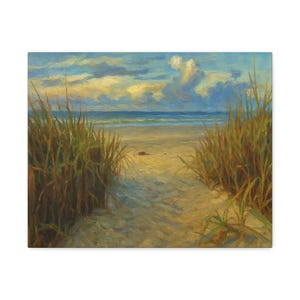 Coastal Beach Canvas Art: Sunrise Path, Beach Lover Decor