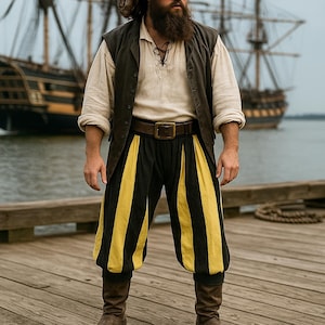 Renaissance Medieval Pirate Pants, Wide Leg Viking Cosplay Pants, Larp Costume Pants for Ren Faire, Vintage Reenactment Pants, Harem Pants
