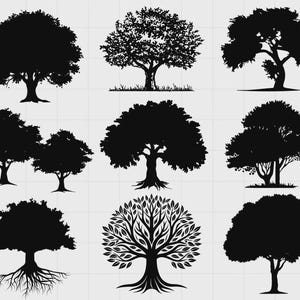 Oak Tree SVG Bundle , Tree Svg, Big Tree Svg, Oak SVG, Outdoor SVG, Tree Svg Bundle,Tree Clipart Bundle, Oak Tree Silhouette, trees Svg, Oak