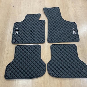 Alfombrillas de piel para Audi RS3 2003-2012 8P, diseño personalizado, logotipo bordado personalizado, patrón personalizado para tu vehículo.